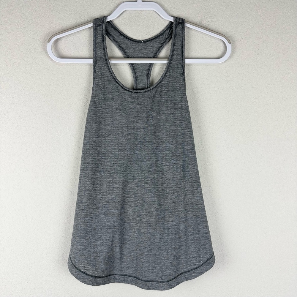 Lululemon Gray Racerback Athletic Athleisure Tank Top Size 8